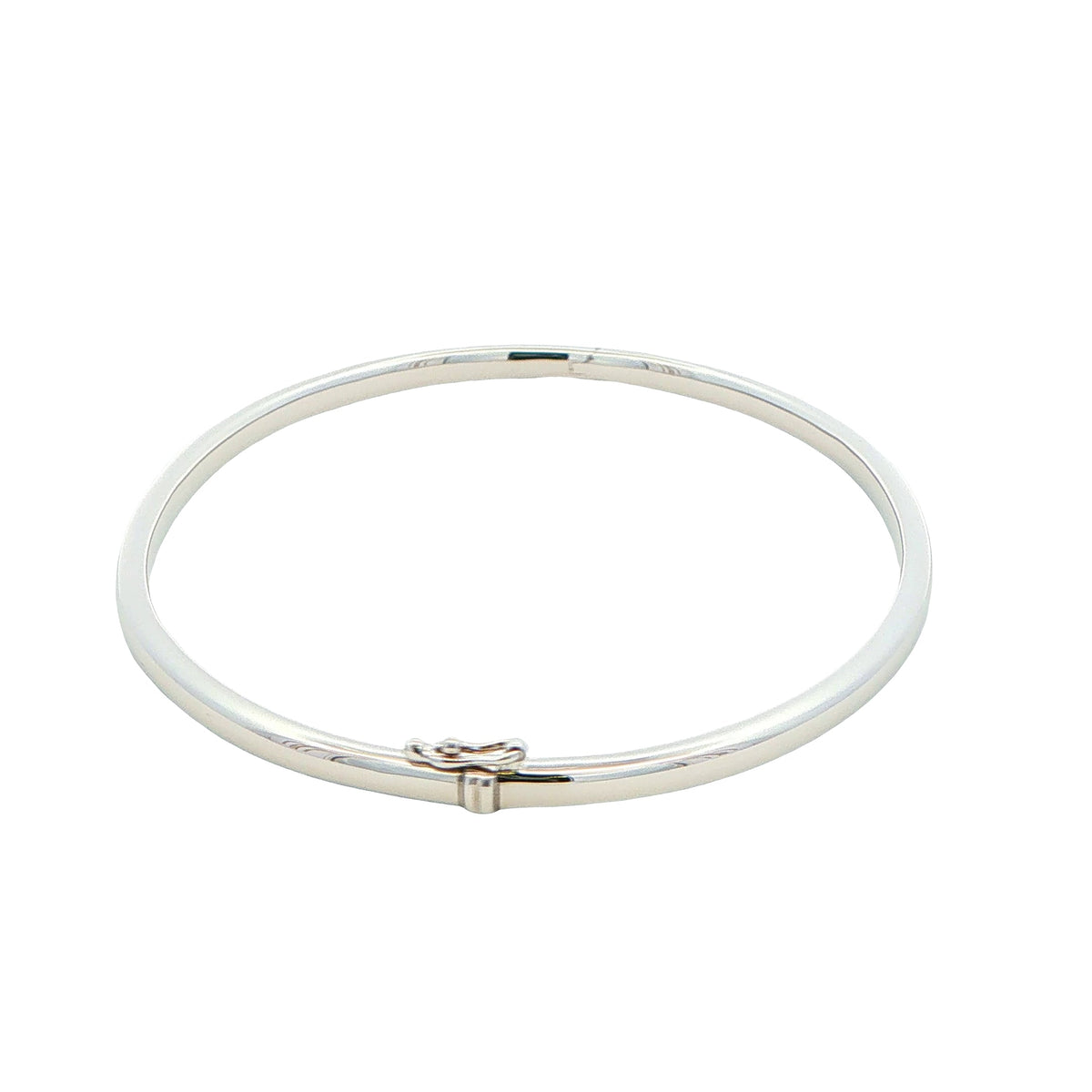 Silver 3mm Solid Bangle with a Court profile Gardiner Brothers
