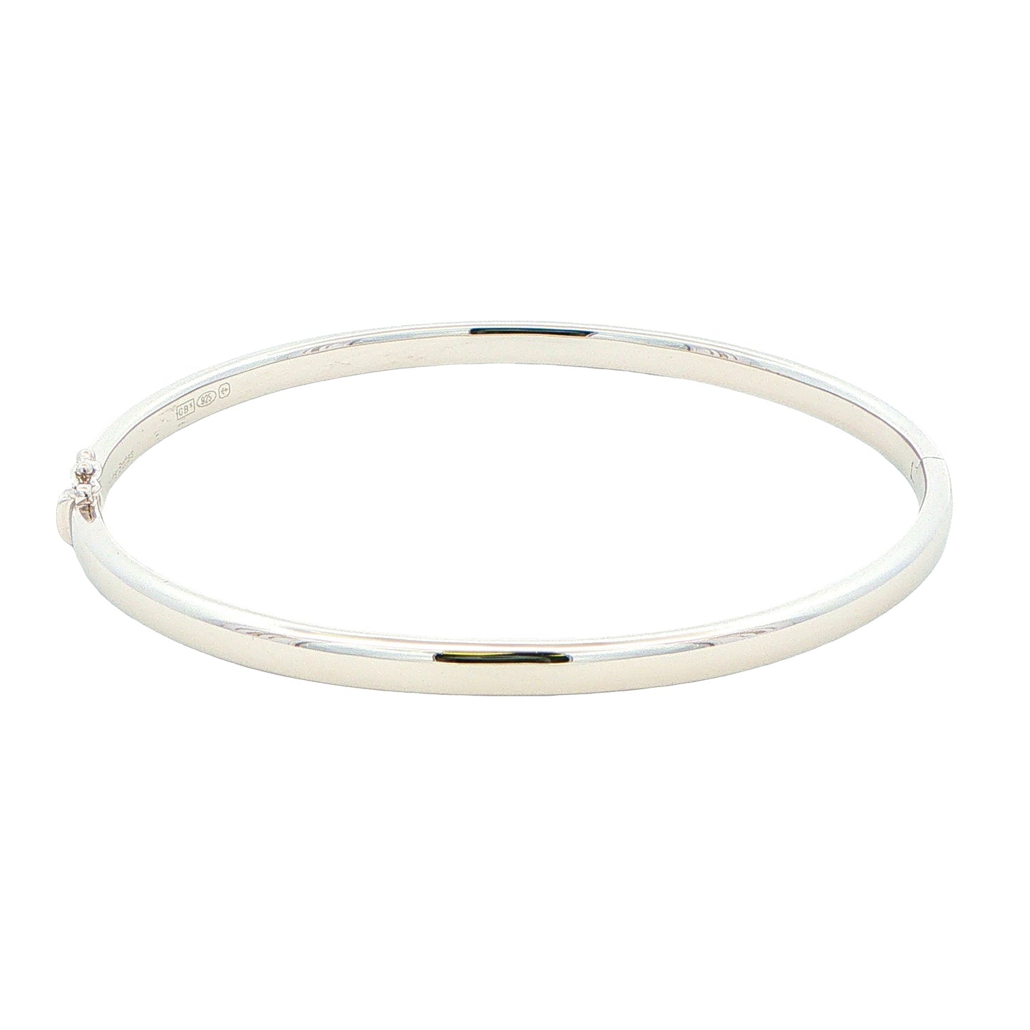 Silver 4mm Solid Bangle with a Court profile