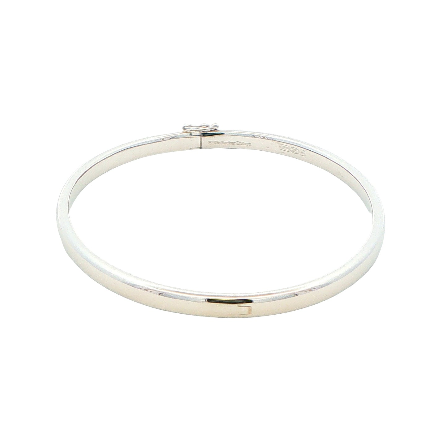Silver 4mm Solid Bangle with a Court profile