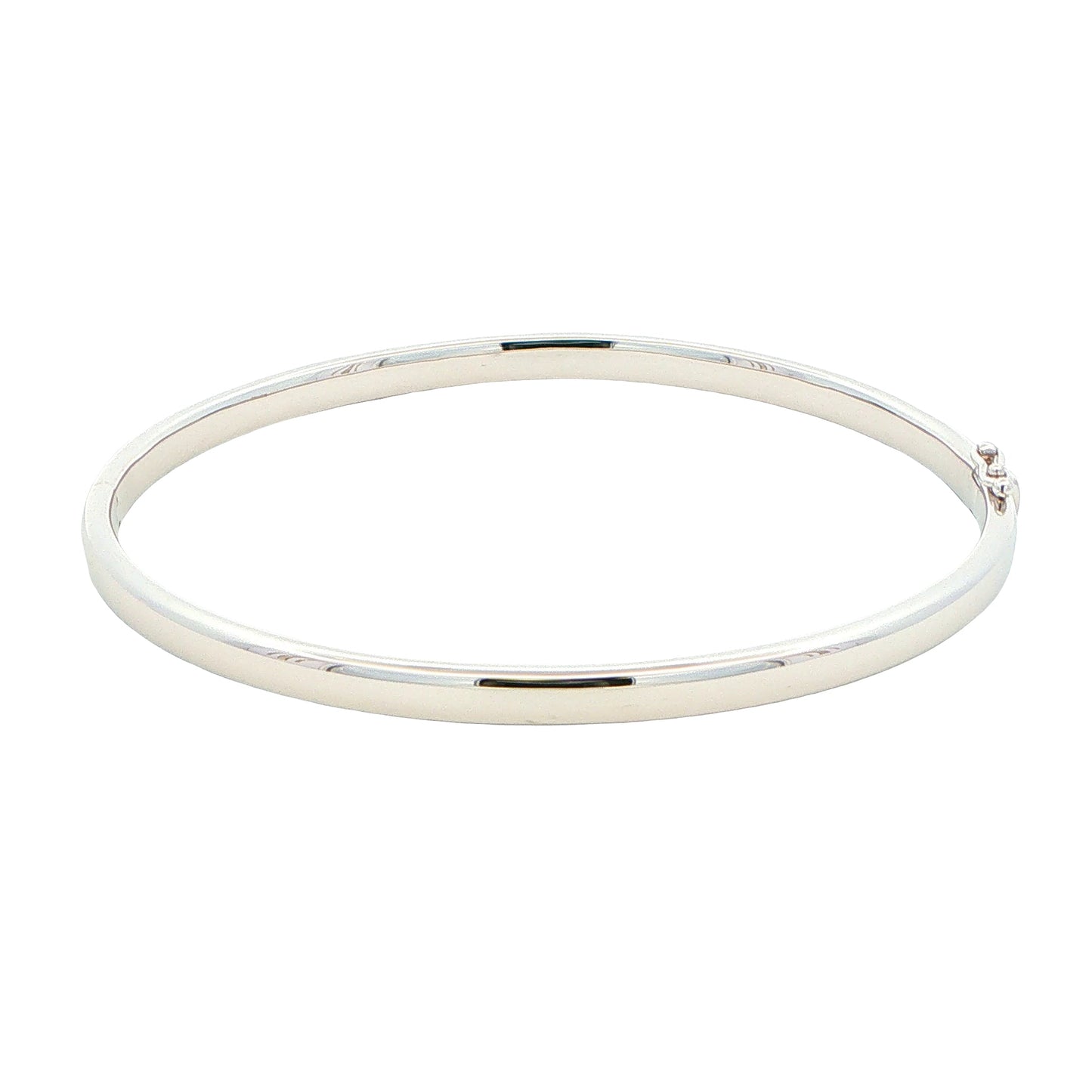 Silver 4mm Solid Bangle with a Court profile Gardiner Brothers
