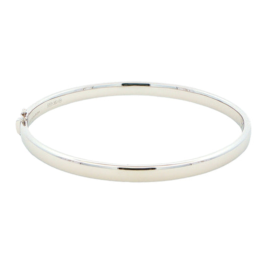 Silver 5mm Solid Bangle with a Court profile