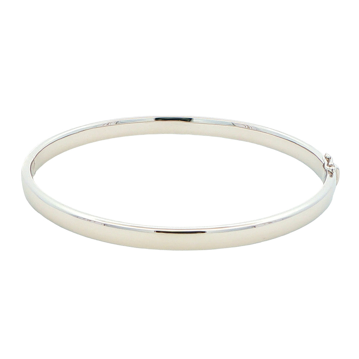 Silver 5mm Solid Bangle with a Court profile Gardiner Brothers