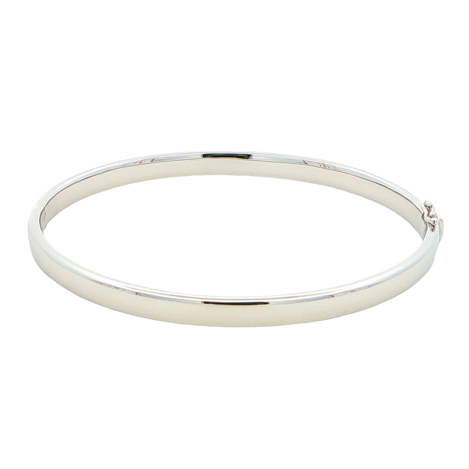 Silver 5mm Solid Bangle with a Court profile Gardiner Brothers