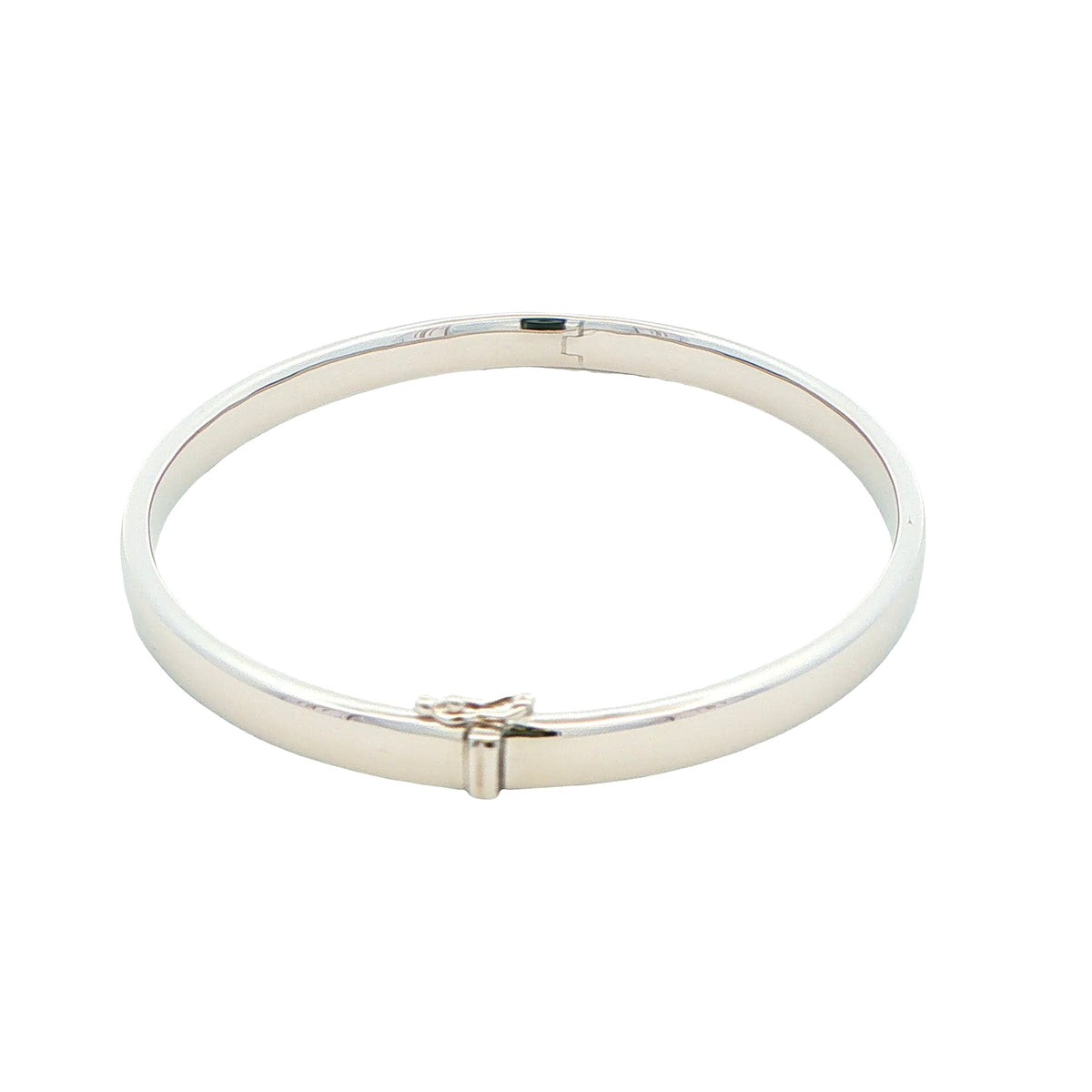 Silver 5mm Solid Bangle with a Court profile Gardiner Brothers