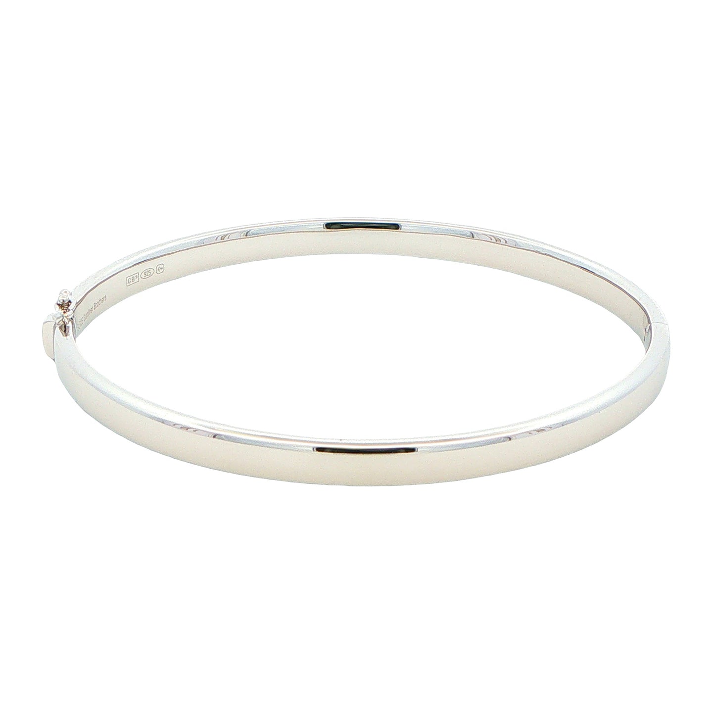 Silver 5mm Solid Bangle with a Court profile Gardiner Brothers