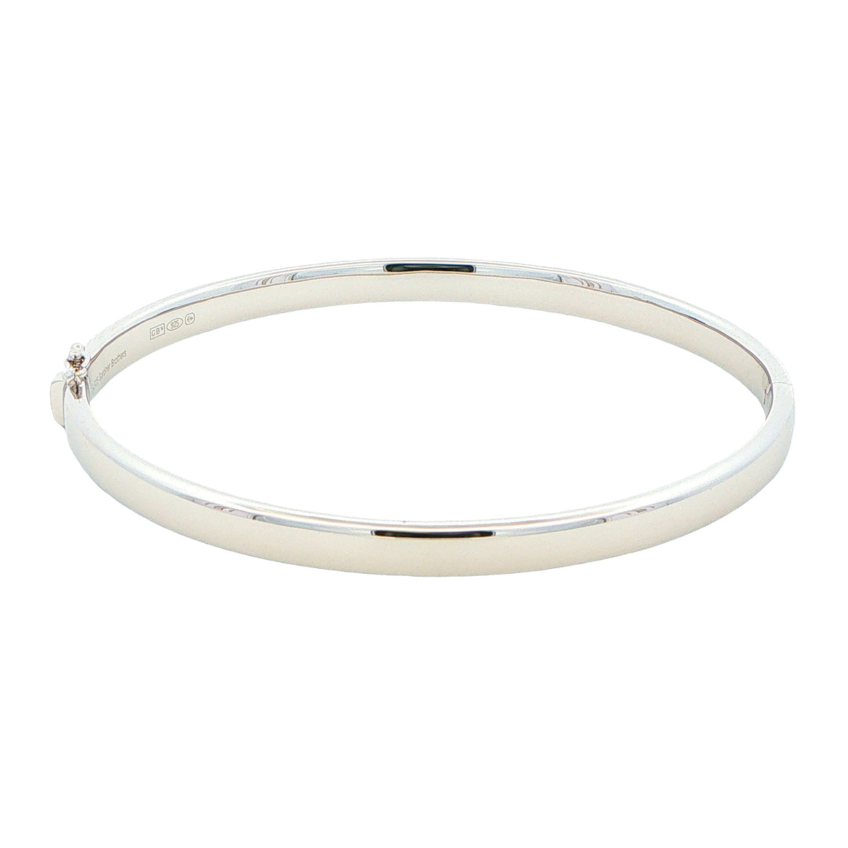 Silver 5mm Solid Bangle with a Court profile Gardiner Brothers