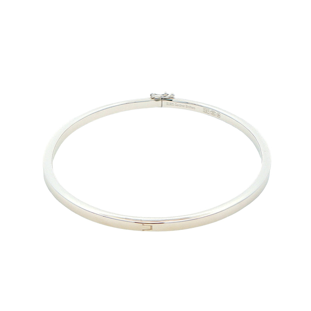 Silver 3mm Solid bangle in a flat profile with rounded edges Gardiner Brothers