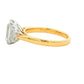 Yellow Gold Emerald and Trapezoid Cut Diamond 3 Stone Ring - 2.86cts
