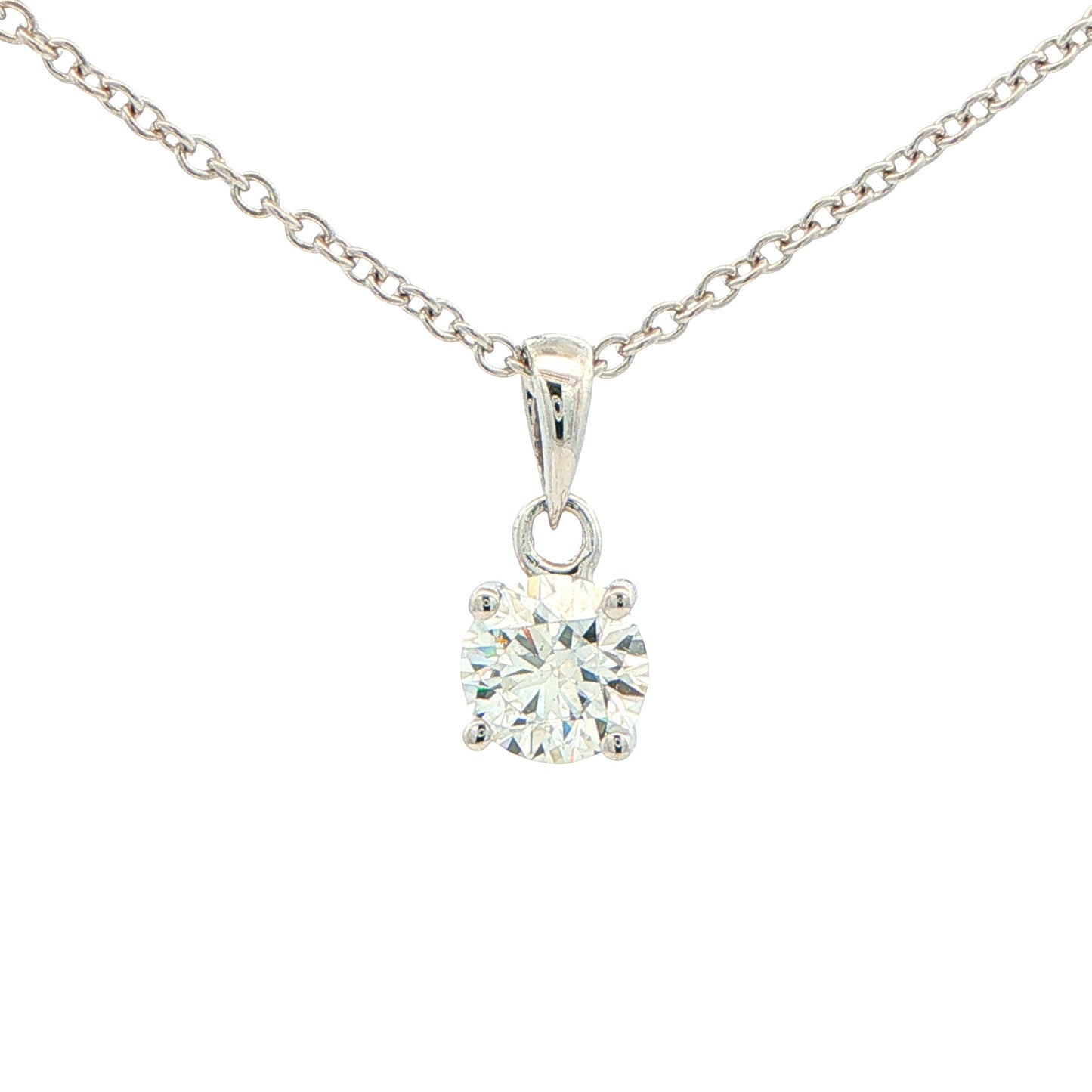 Round Brilliant Cut Diamond Solitaire Pendant - 0.80cts Gardiner Brothers