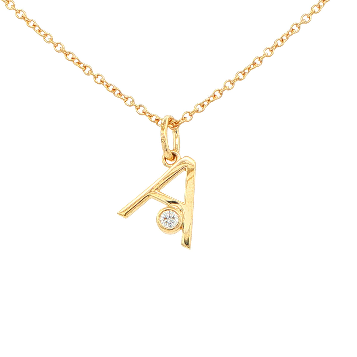 Round Brilliant Cut Diamond Set 'Initial' Pendants Gardiner Brothers A 9ct Yellow Gold