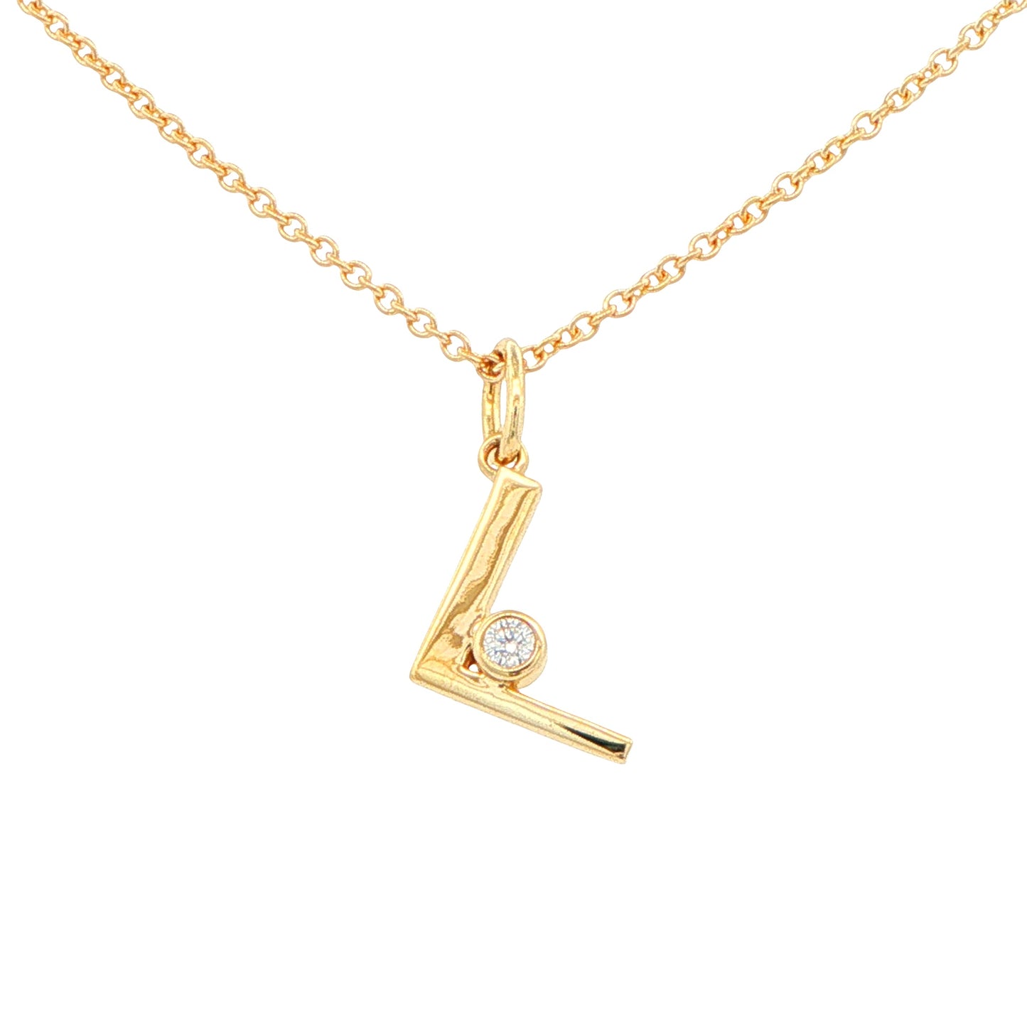 Round Brilliant Cut Diamond Set 'Initial' Pendants Gardiner Brothers L 9ct Yellow Gold