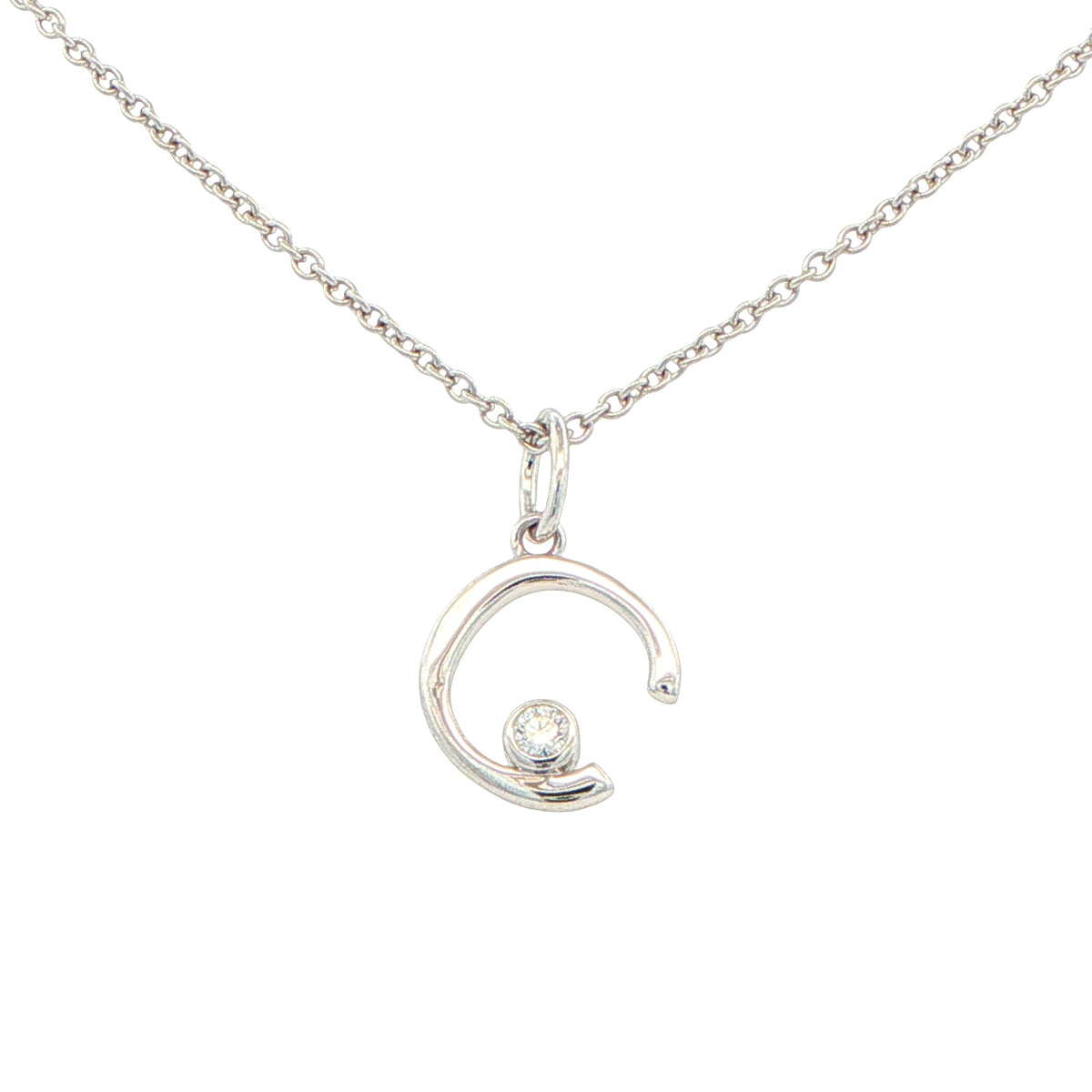 Round Brilliant Cut Diamond Set 'Initial' Pendants Gardiner Brothers C 9ct Yellow Gold