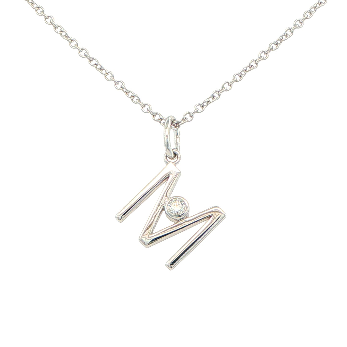 Round Brilliant Cut Diamond Set 'Initial' Pendants Gardiner Brothers M 9ct Yellow Gold