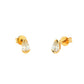 Pear Shaped Diamond Half Rub Over Set Solitaire Earrings - 0.44cts Gardiner Brothers