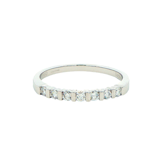 Round Brilliant Cut 7 Stone Bar Set Ring - 0.25cts