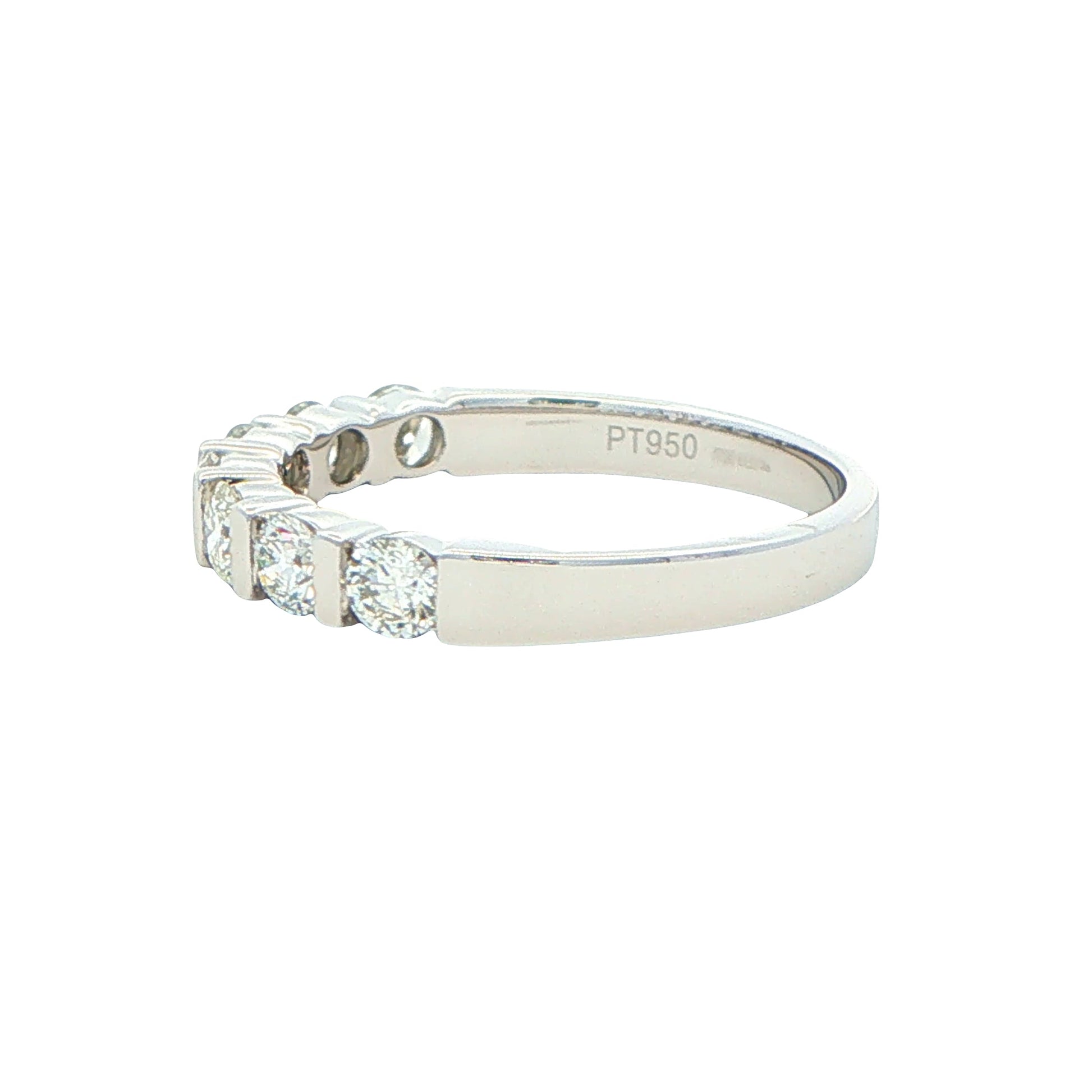 Round Brilliant Cut 7 Stone Bar Set Ring - 0.75cts Gardiner Brothers