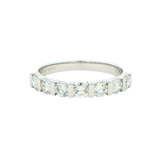Round Brilliant Cut 7 Stone Bar Set Ring - 0.75cts Gardiner Brothers