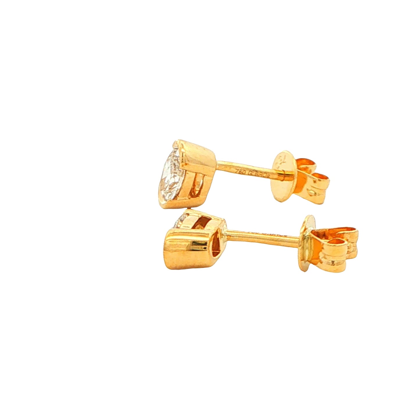 Oval Shaped Diamond Half Rub Over Set Solitaire earrings - 0.61cts Gardiner Brothers