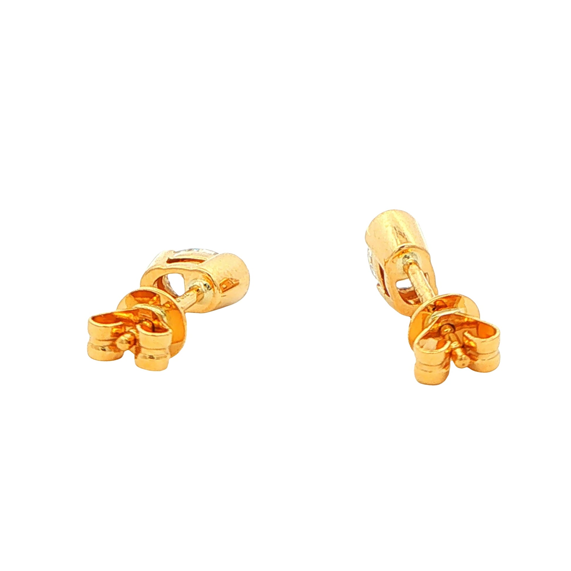 Oval Shaped Diamond Half Rub Over Set Solitaire earrings - 0.61cts Gardiner Brothers