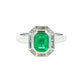 Octagonal Emerald and Diamond Vintage Halo Style Ring Gardiner Brothers