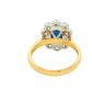 Oval Sapphire and Diamond Modern Cluster Style Ring Gardiner Brothers