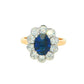 Oval Sapphire and Diamond Modern Cluster Style Ring Gardiner Brothers