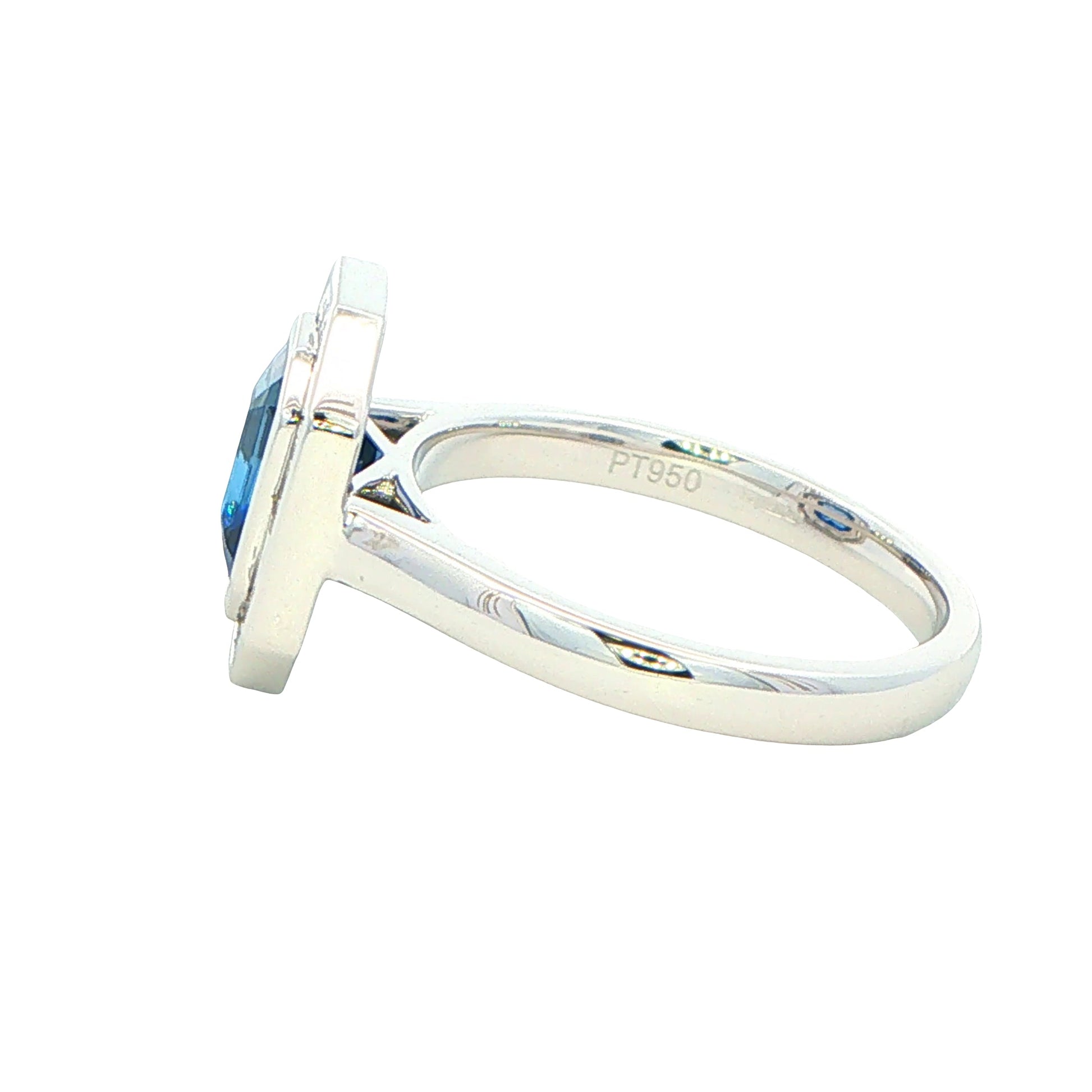 Sapphire and Baguette Diamond Vintage Style Cluster Ring Gardiner Brothers