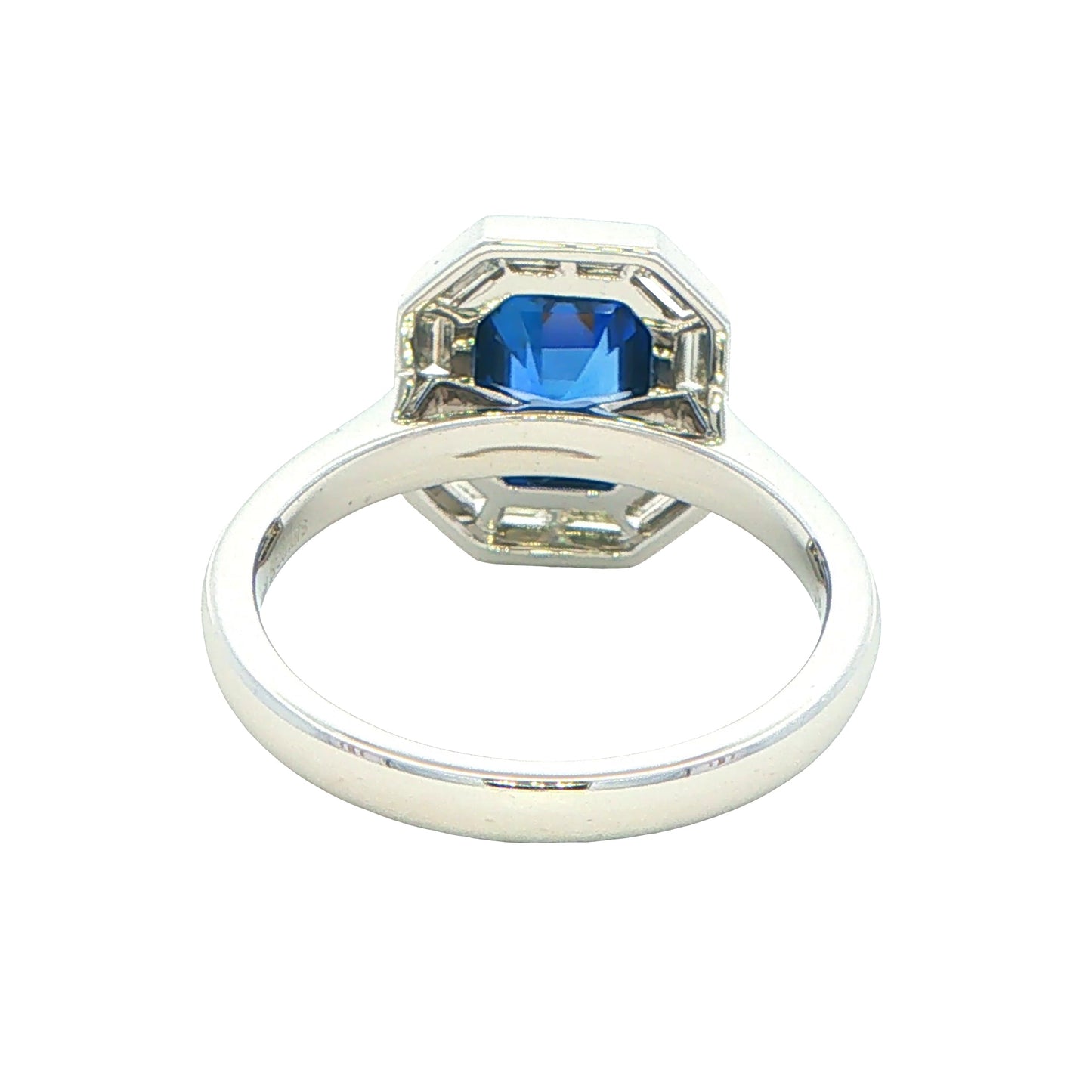 Sapphire and Baguette Diamond Vintage Style Cluster Ring Gardiner Brothers