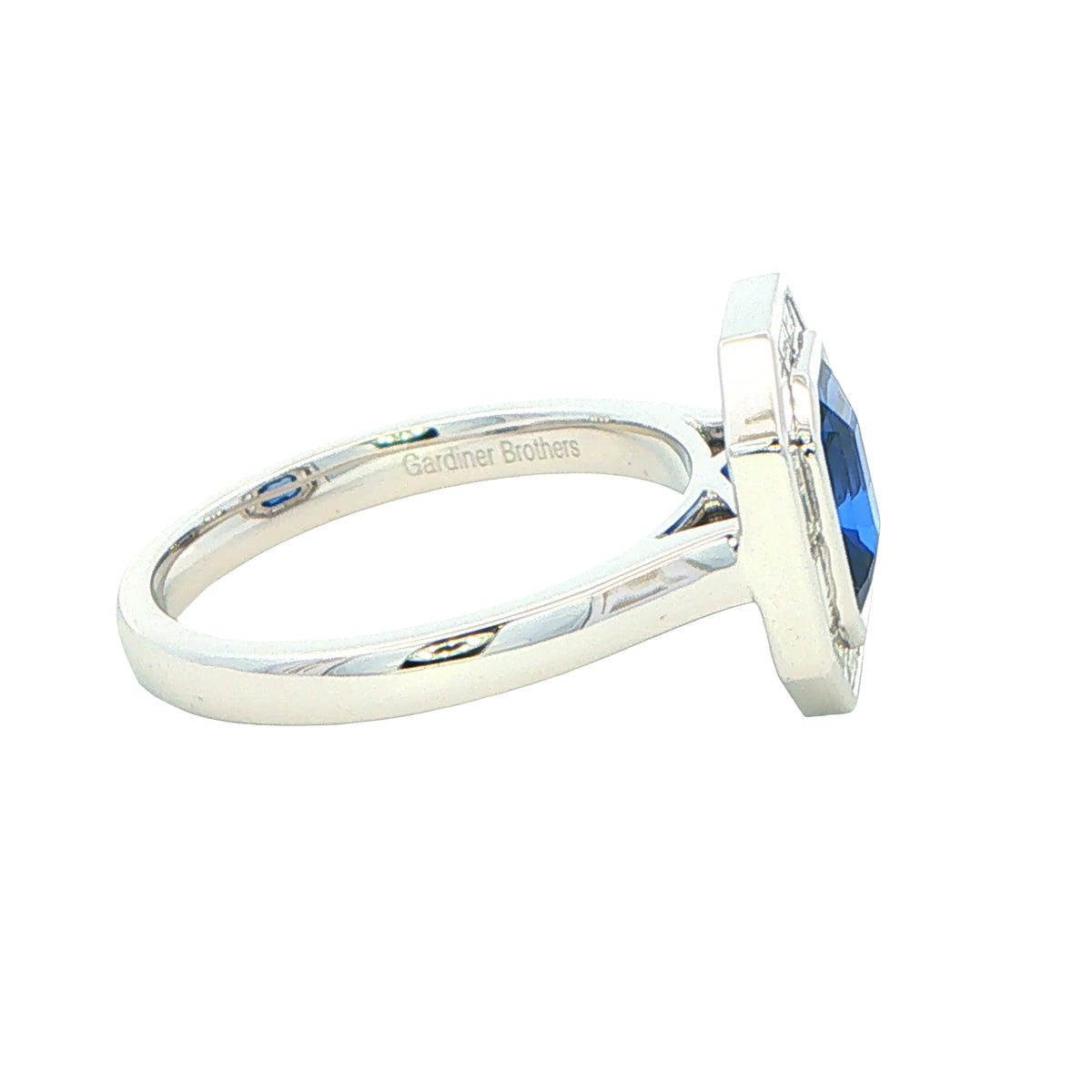 Sapphire and Baguette Diamond Vintage Style Cluster Ring Gardiner Brothers