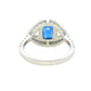 Cushion Shaped Sapphire and Trillion Cit Diamond fancy Halo Style Ring Gardiner Brothers