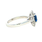 Octagonal Sapphire and round brilliant cut diamond cluster ring Gardiner Brothers