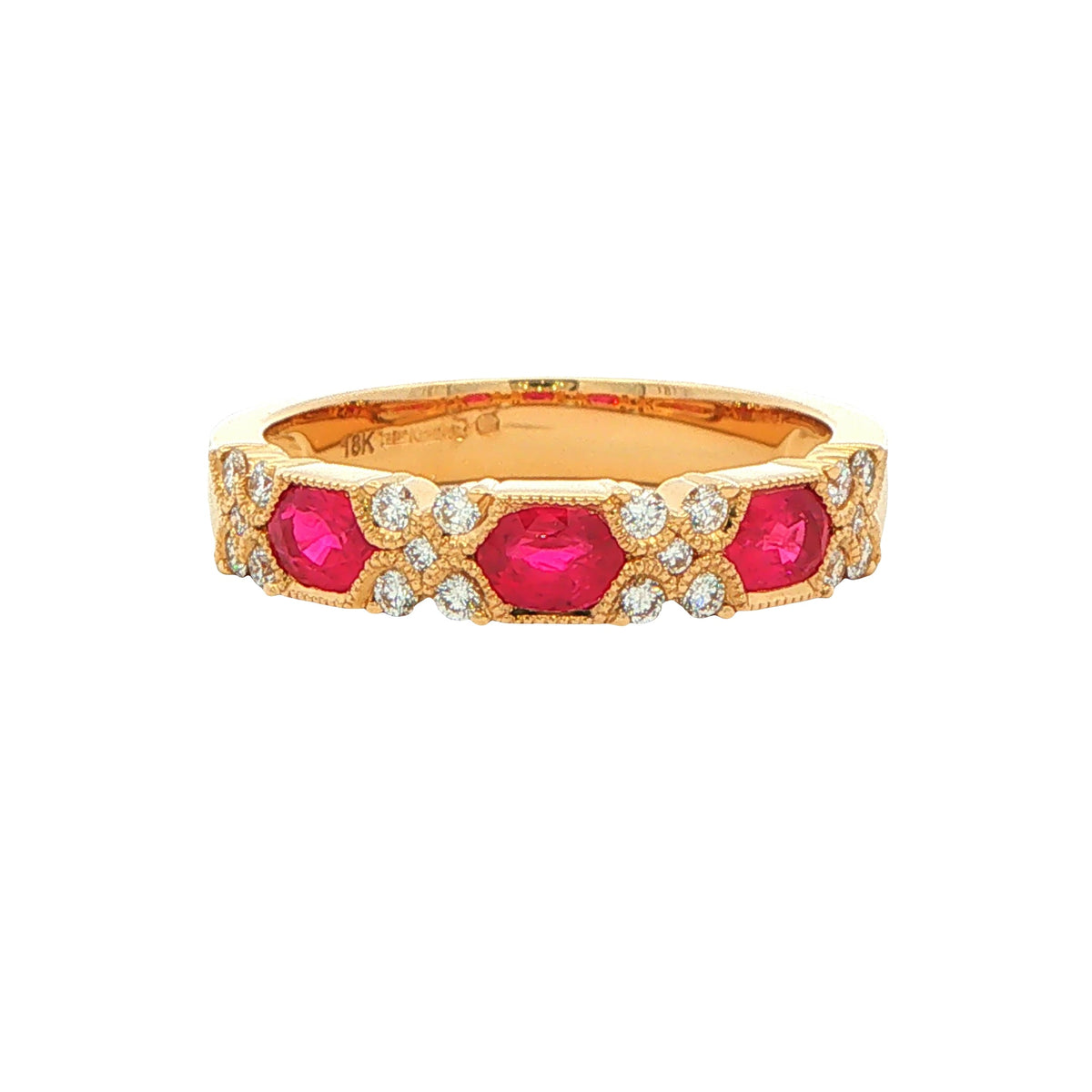 Ruby and Diamond Vintage Style Eternity Ring Gardiner Brothers
