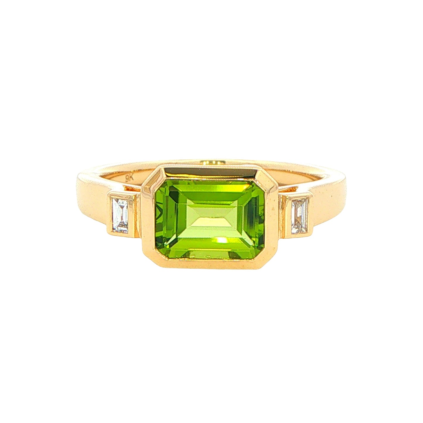 Peridot and Baguette Diamond Dress Ring Gardiner Brothers