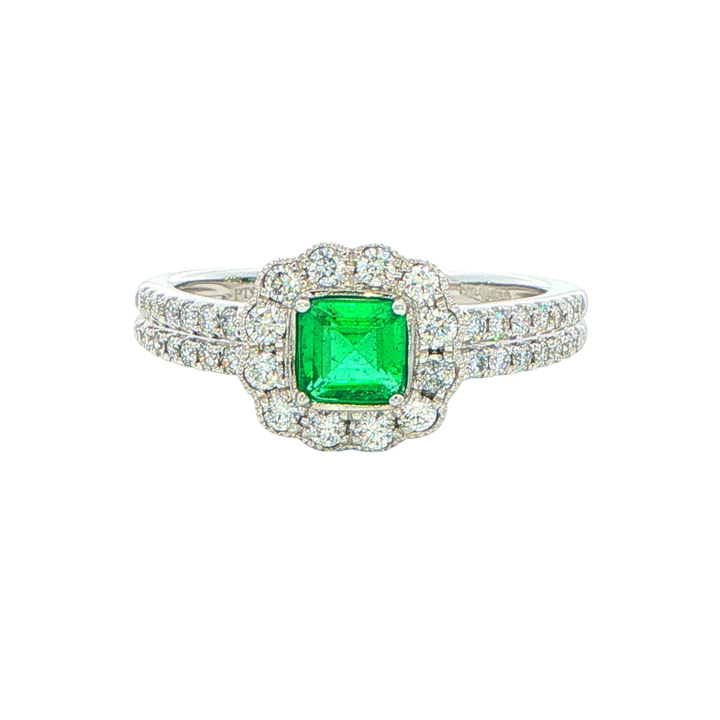 Emerald and Diamond Vintage Style Ring Gardiner Brothers