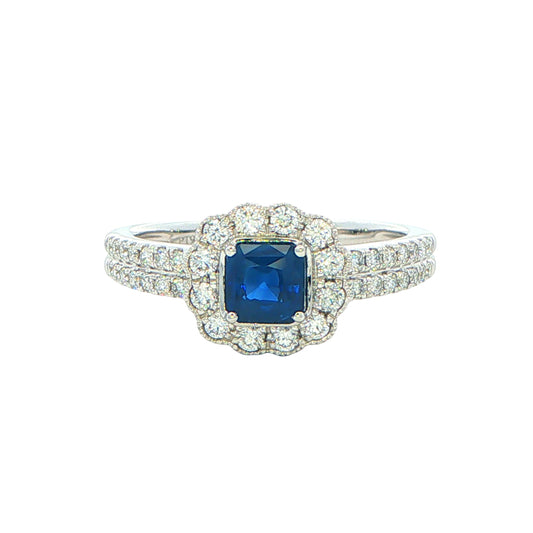 Sapphire and Diamond Vintage Style Ring Gardiner Brothers