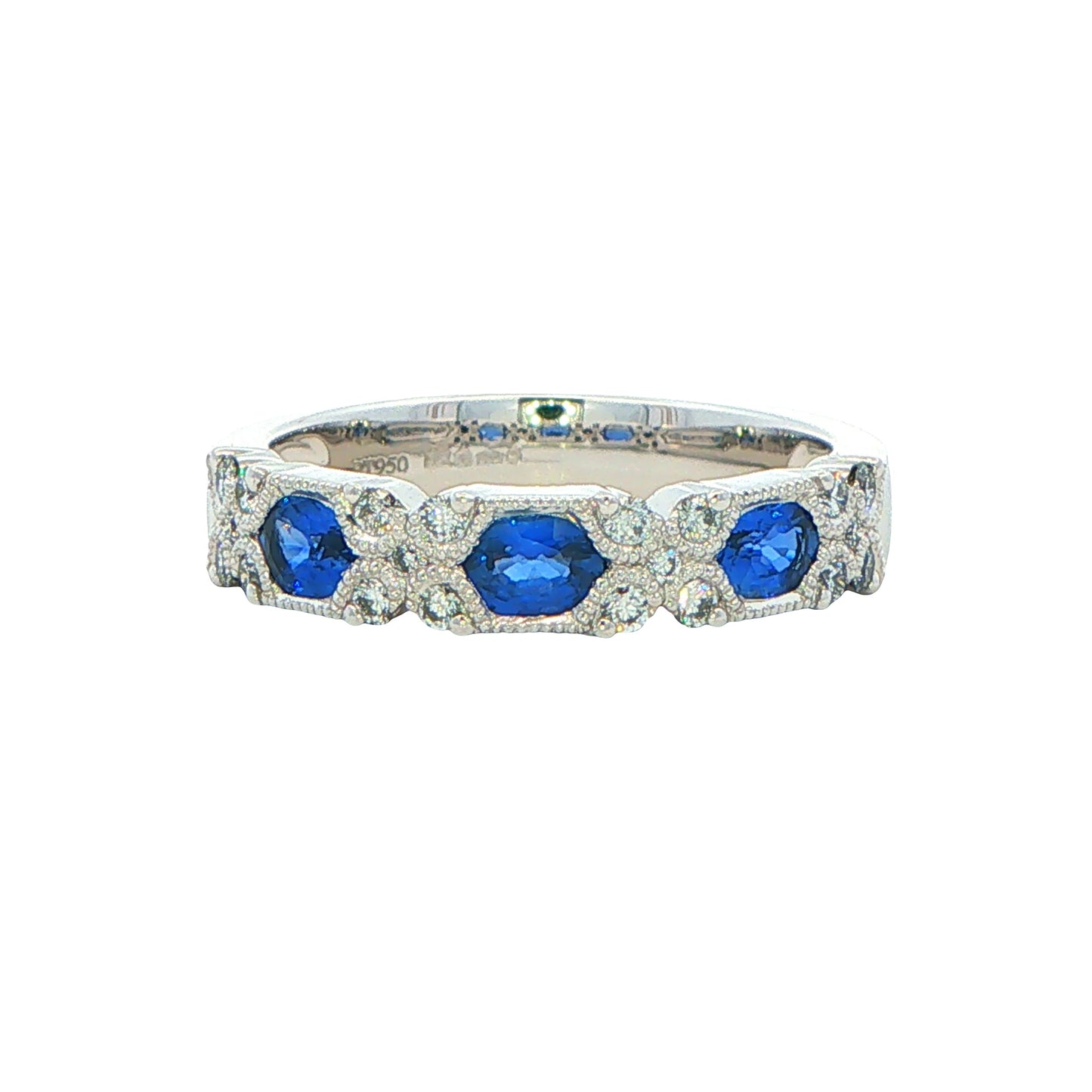 Sapphire and Diamond Vintage Style Eternity Ring Gardiner Brothers