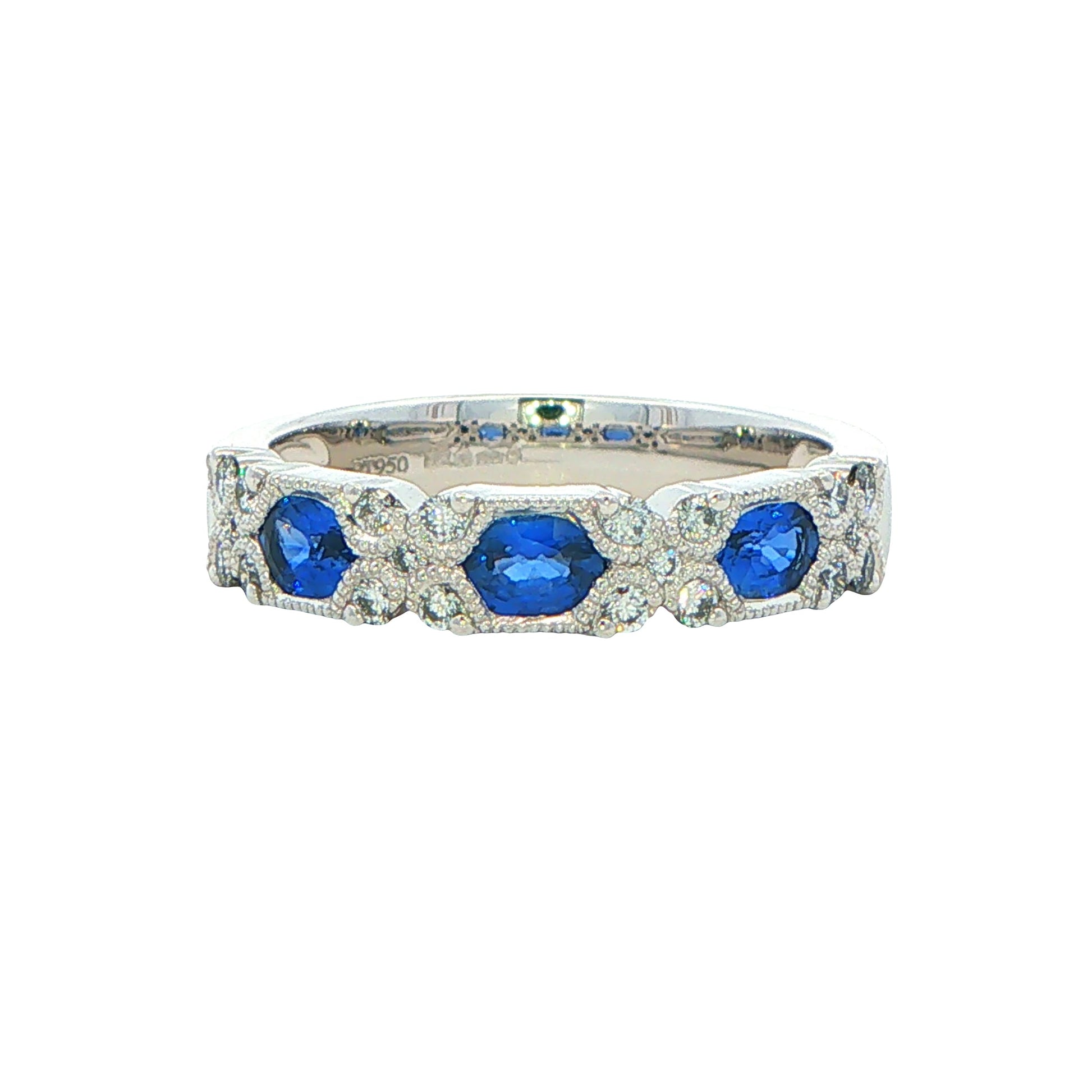 Sapphire and Diamond Vintage Style Eternity Ring Gardiner Brothers