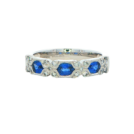 Sapphire and Diamond Vintage Style Eternity Ring Gardiner Brothers