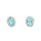 Oval Shaped Aquamarine and Diamond Halo Style Earrings Gardiner Brothers