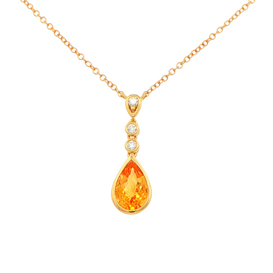 Citrine and Diamond Drop Style Pendant Gardiner Brothers