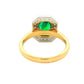 Octagonal Emerald and Diamond Vintage Halo Style Ring Gardiner Brothers