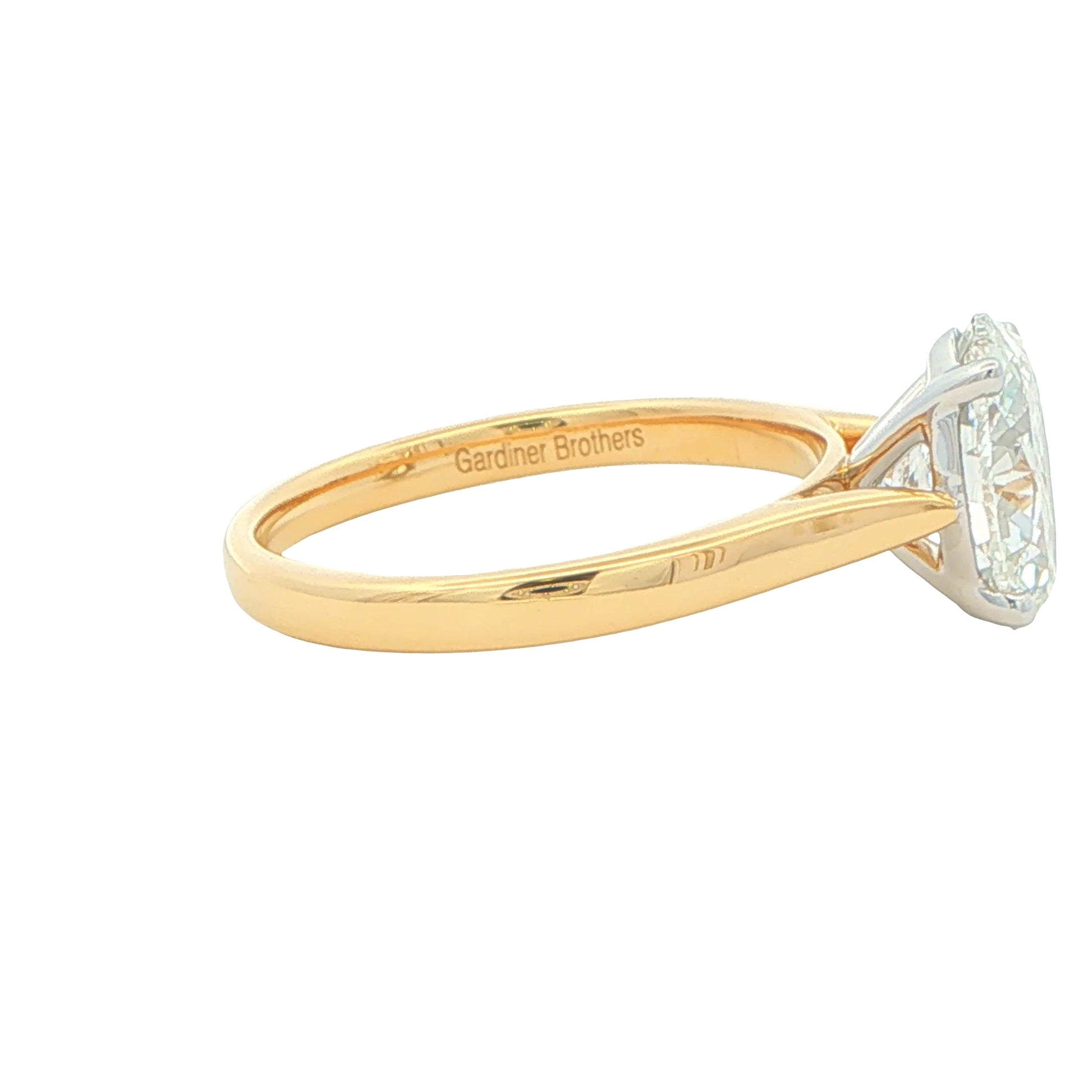 Yellow Gold Oval Shaped Diamond Solitaire Ring - 2.01cts Gardiner Brothers
