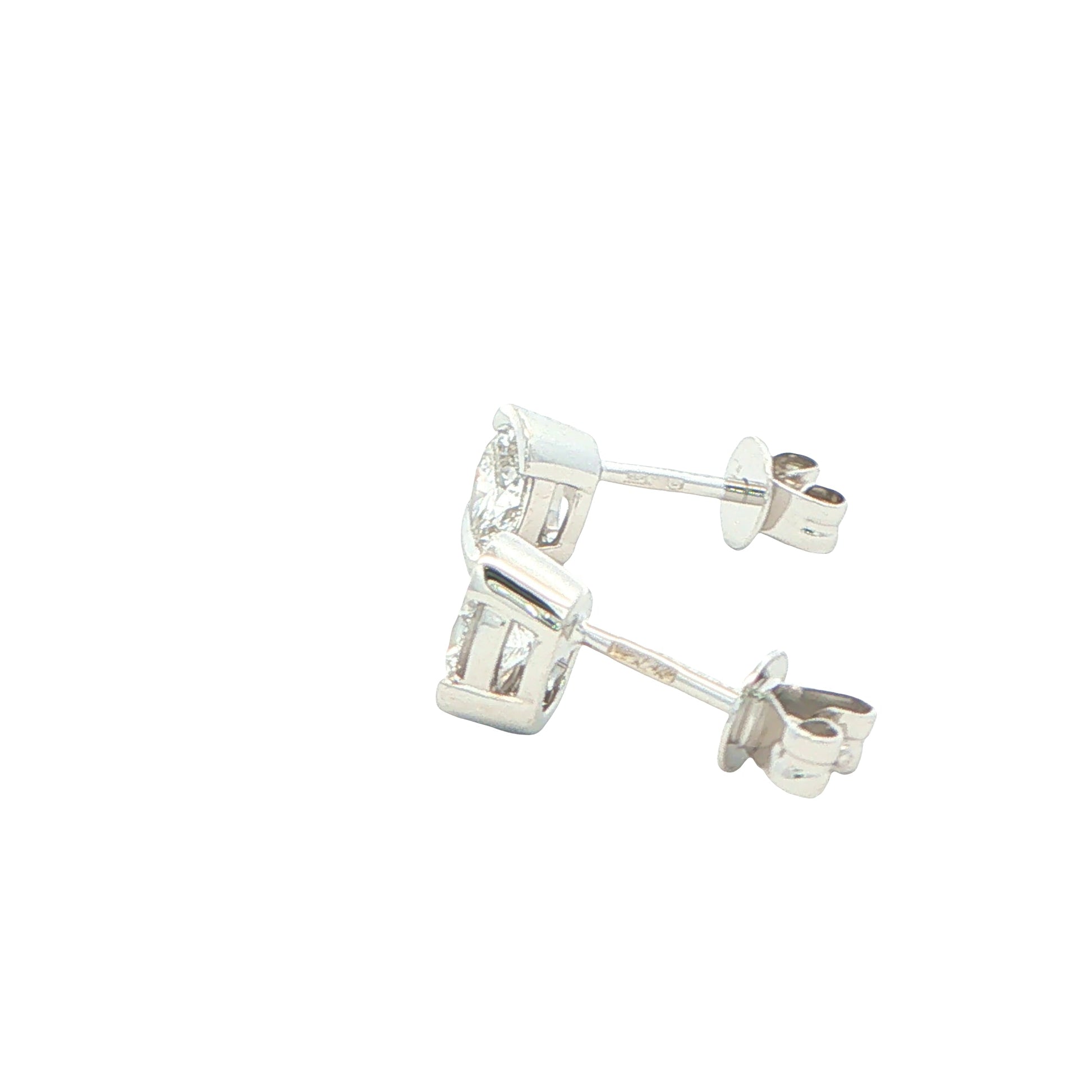 Oval Shaped Diamond Half Rub Over Set Solitaire earrings - 0.82cts Gardiner Brothers
