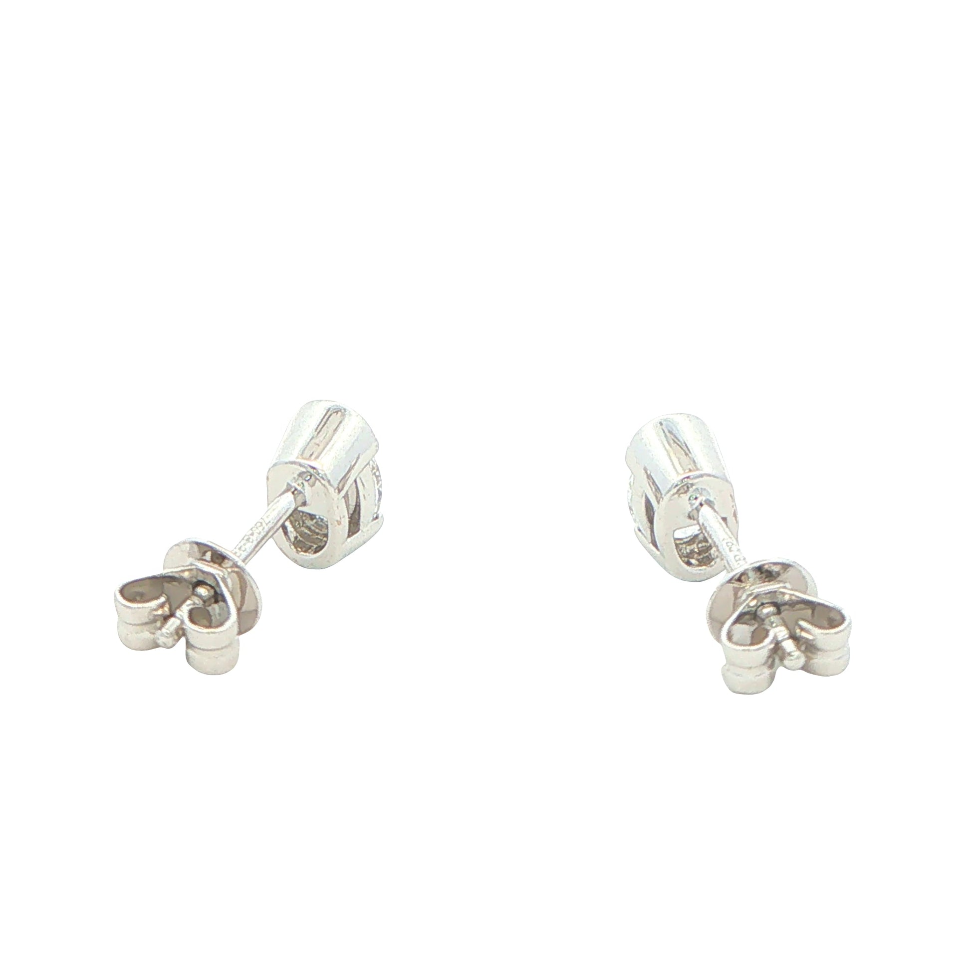 Oval Shaped Diamond Half Rub Over Set Solitaire earrings - 0.82cts Gardiner Brothers