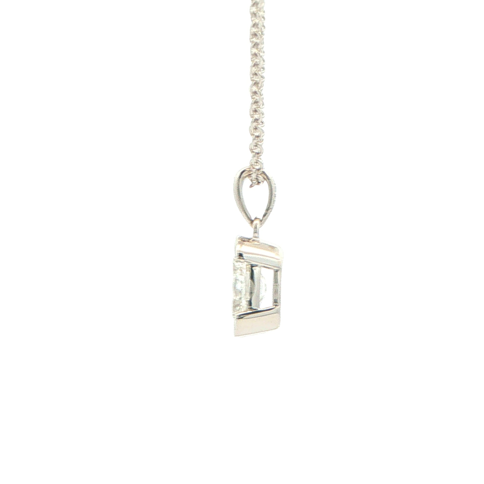 Oval Shaped Diamond Half Rub Over Set Solitaire Pendant - 0.70cts Gardiner Brothers