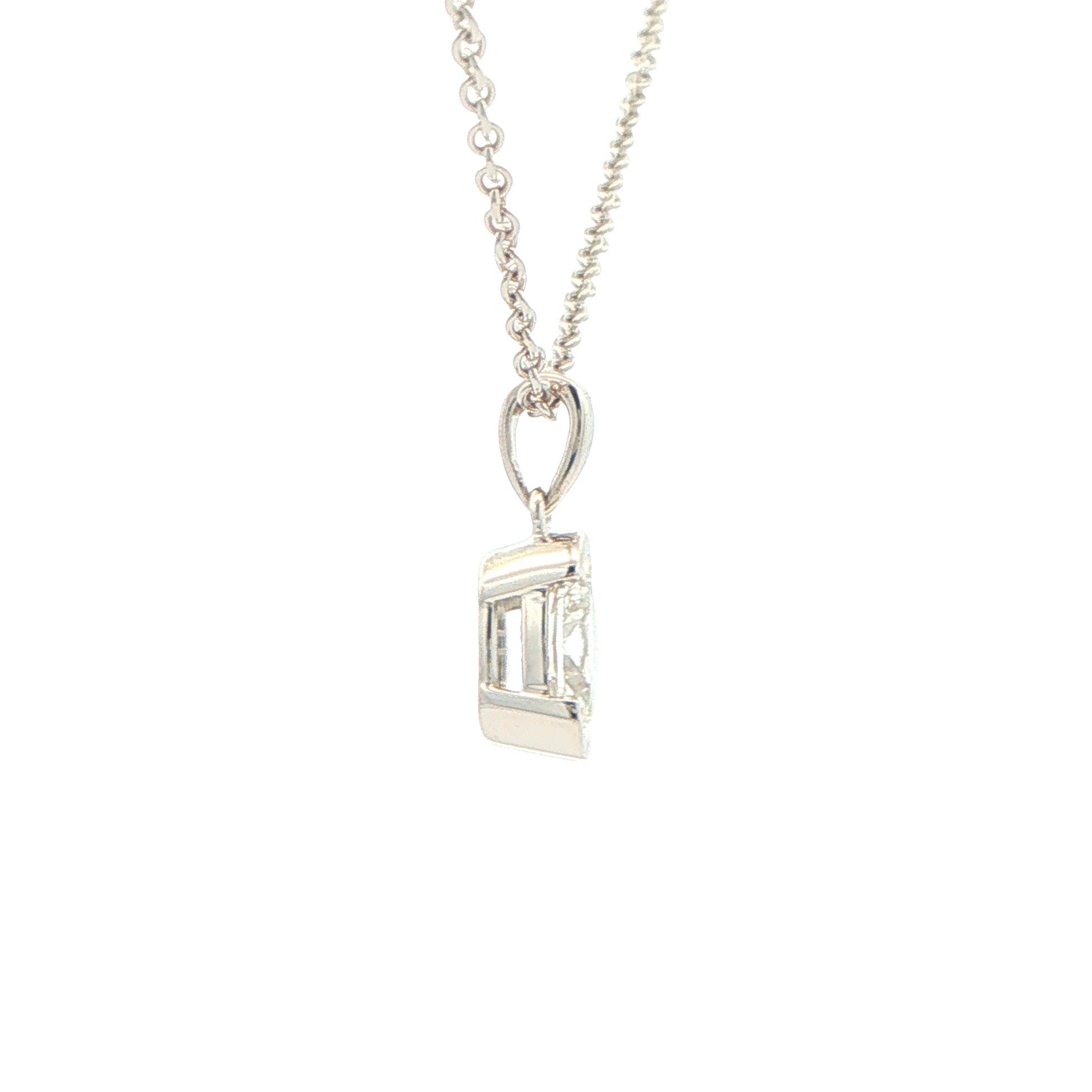 Oval Shaped Diamond Half Rub Over Set Solitaire Pendant - 0.70cts Gardiner Brothers