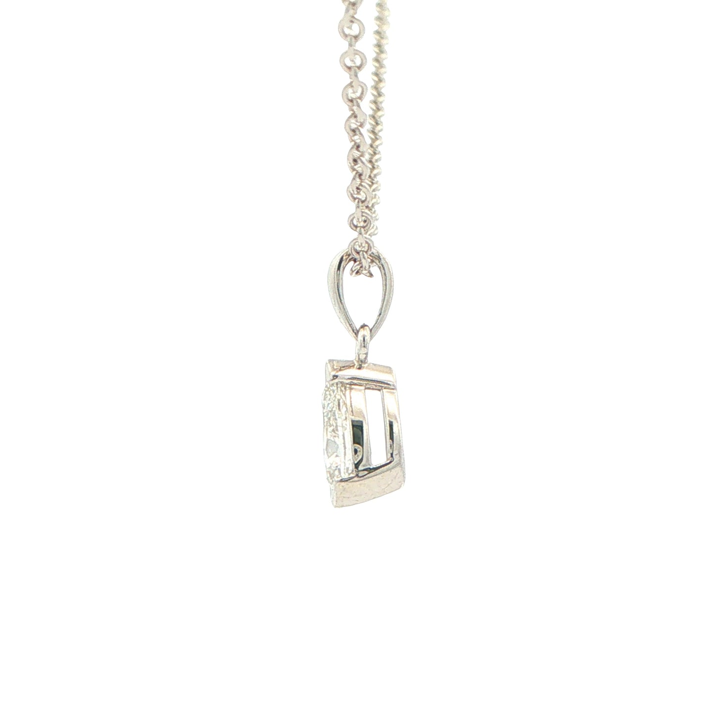 Pear Shaped Diamond Half Rub Over Set Solitaire Pendant - 0.50cts Gardiner Brothers