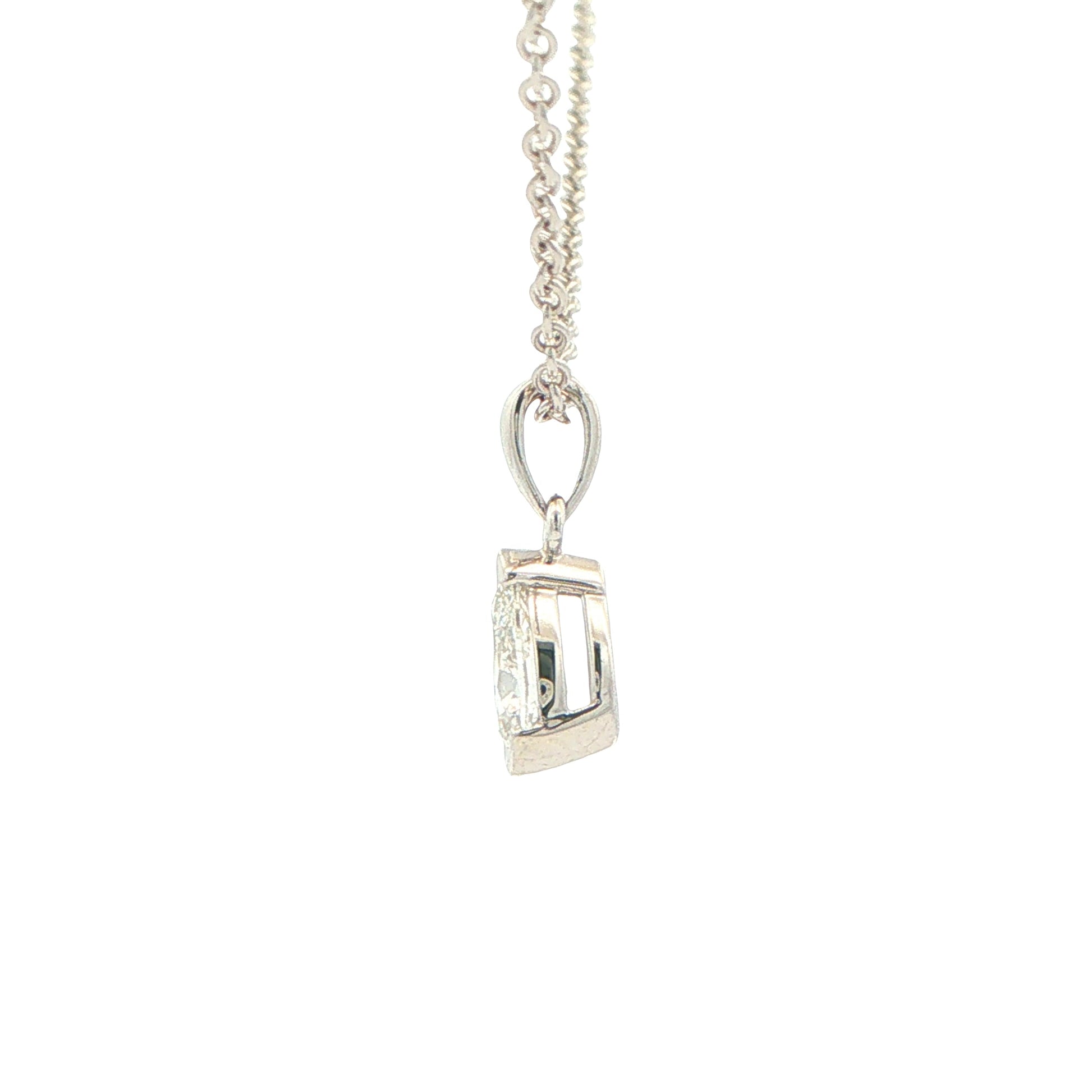 Pear Shaped Diamond Half Rub Over Set Solitaire Pendant - 0.50cts Gardiner Brothers