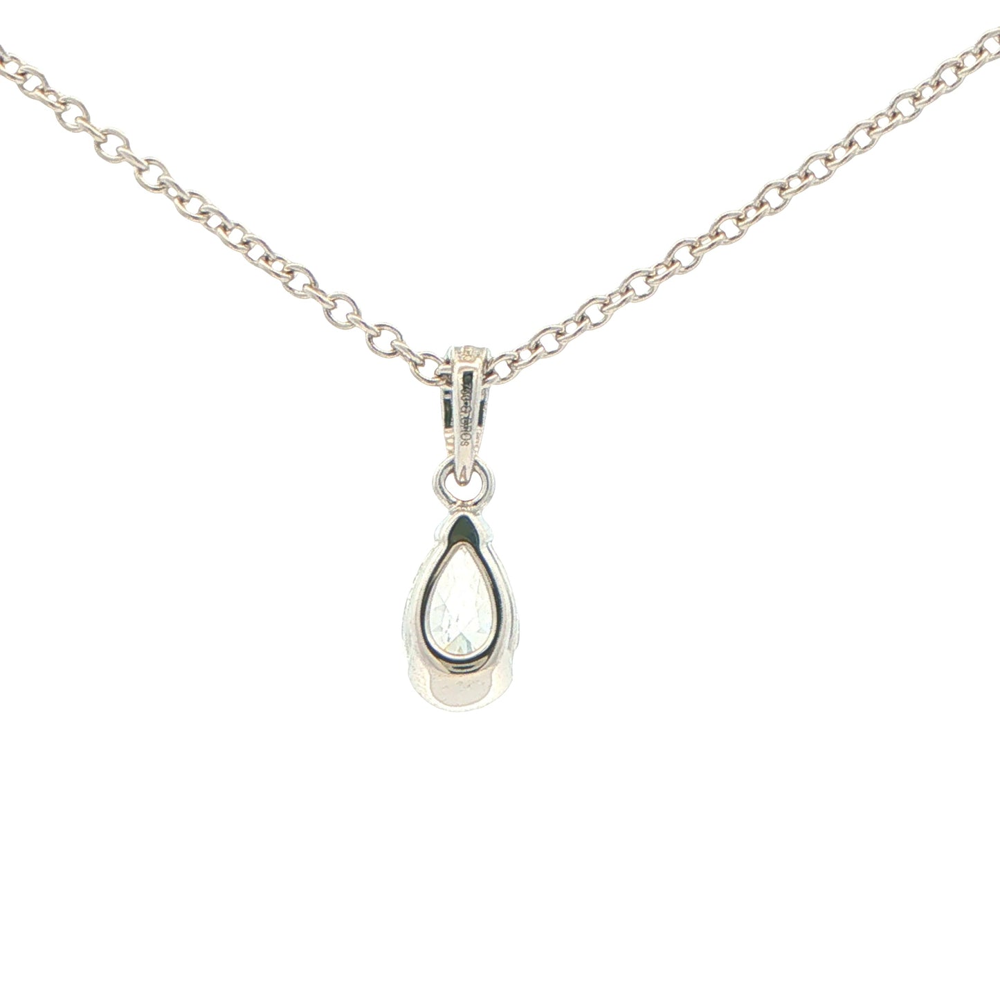 Pear Shaped Diamond Half Rub Over Set Solitaire Pendant - 0.50cts Gardiner Brothers