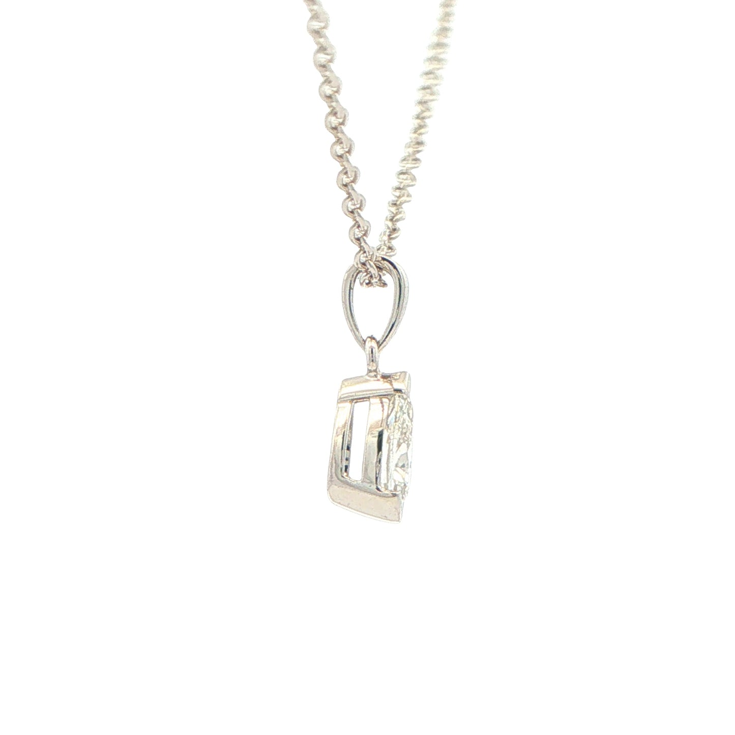 Pear Shaped Diamond Half Rub Over Set Solitaire Pendant - 0.50cts Gardiner Brothers